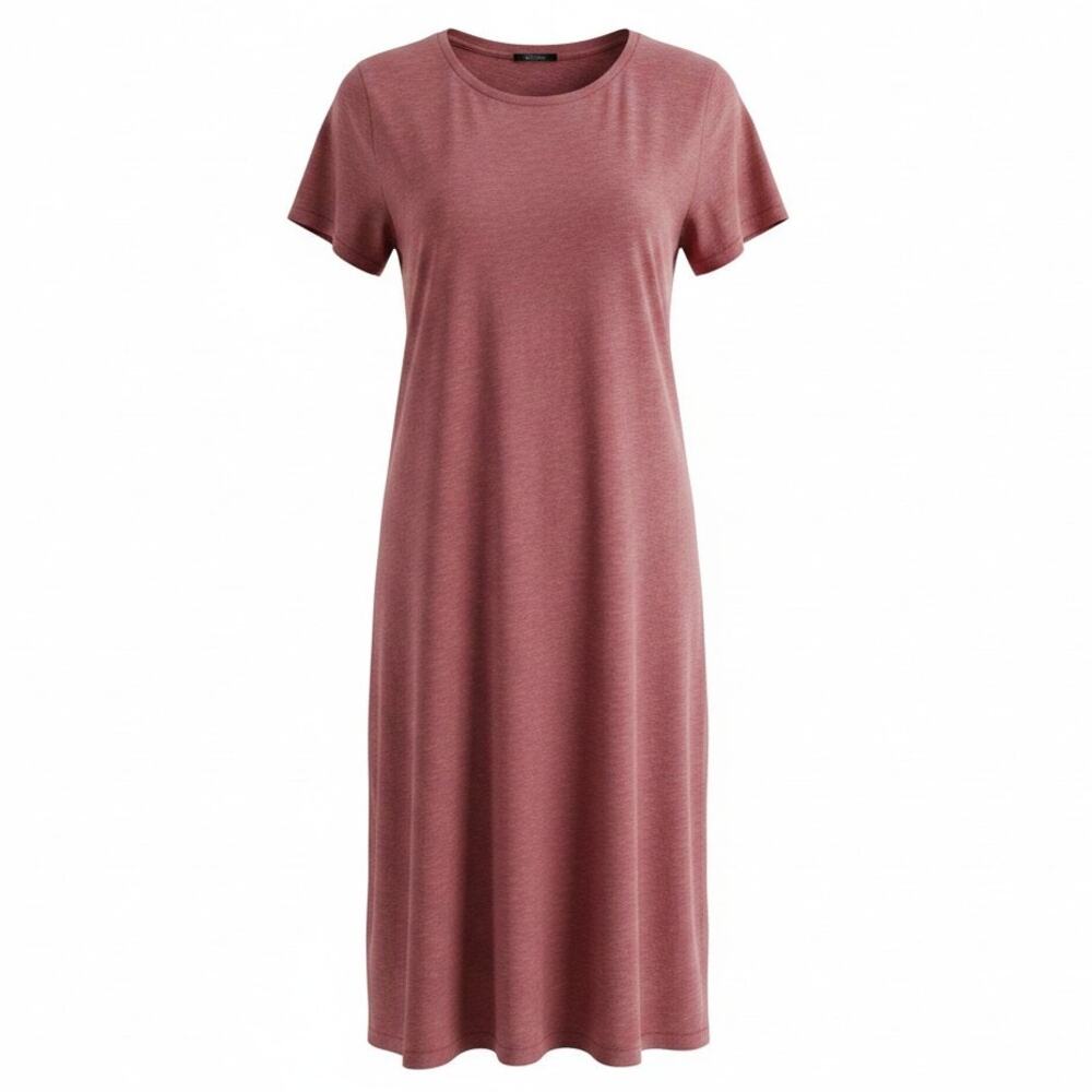 LuLaRoe CARLY High Low Dress Solid Red Short Sleeve Round Neck Womens Size S